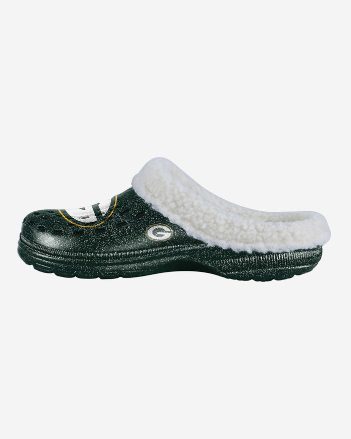 Green Bay Packers Womens Sherpa Lined Glitter Clog FOCO S - FOCO.com