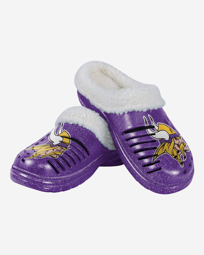 Minnesota Vikings Womens Sherpa Lined Glitter Clog FOCO - FOCO.com