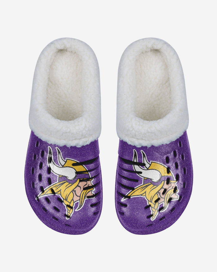 Minnesota Vikings Womens Sherpa Lined Glitter Clog FOCO - FOCO.com