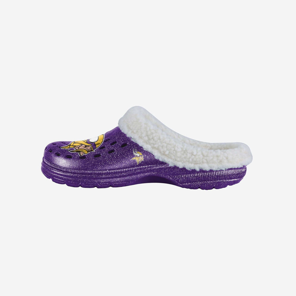 Minnesota Vikings Womens Sherpa Lined Glitter Clog FOCO S - FOCO.com