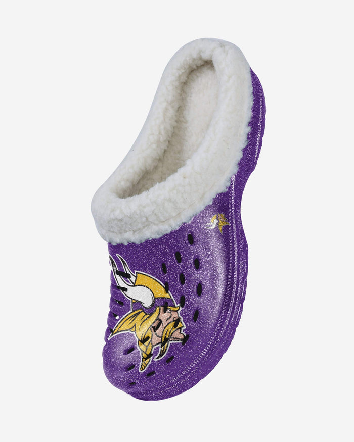 Minnesota Vikings Womens Sherpa Lined Glitter Clog FOCO - FOCO.com