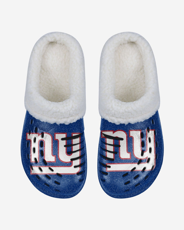 New York Giants Womens Sherpa Lined Glitter Clog FOCO - FOCO.com