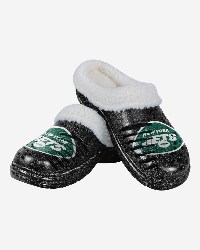 New York Jets Womens Sherpa Lined Glitter Clog FOCO - FOCO.com