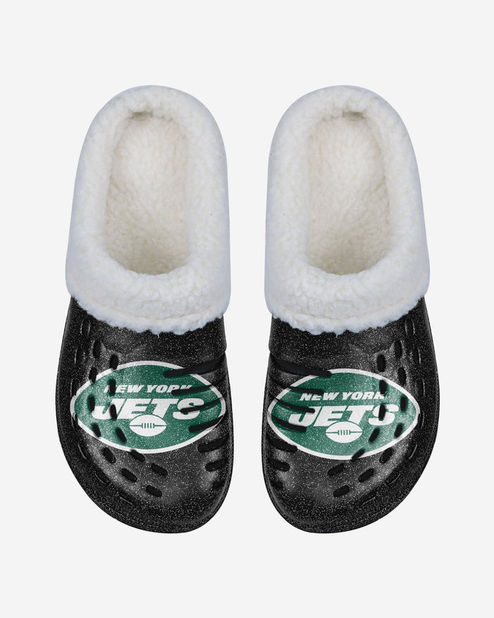 New York Jets Womens Sherpa Lined Glitter Clog FOCO - FOCO.com