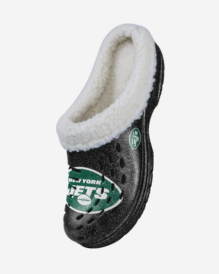 New York Jets Womens Sherpa Lined Glitter Clog FOCO - FOCO.com