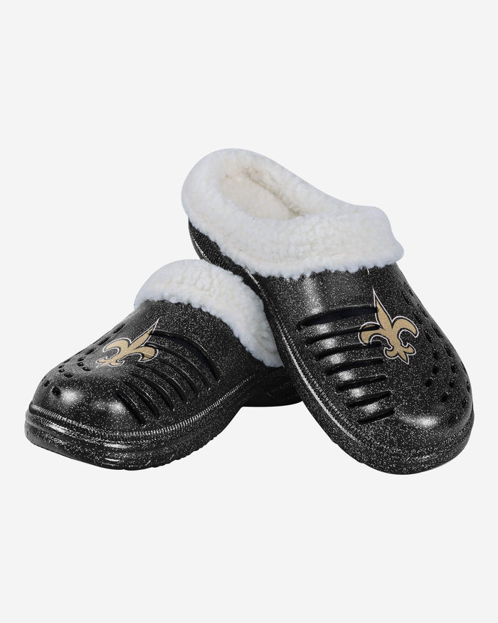 New Orleans Saints Womens Sherpa Lined Glitter Clog FOCO - FOCO.com