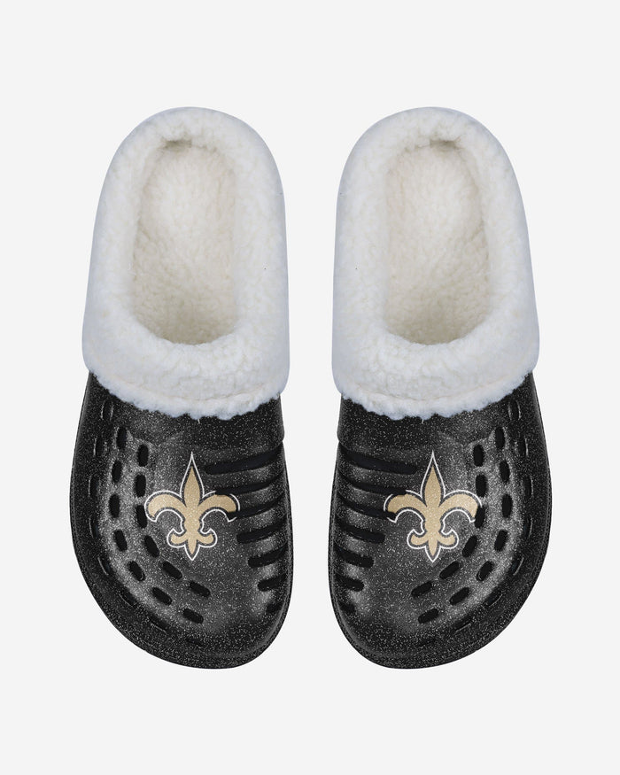 New Orleans Saints Womens Sherpa Lined Glitter Clog FOCO - FOCO.com