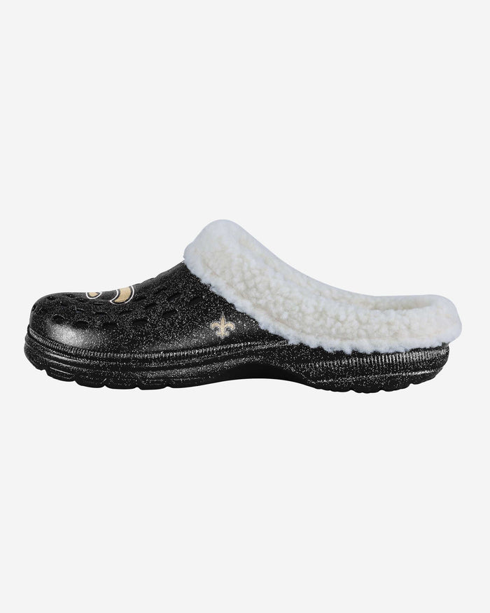 New Orleans Saints Womens Sherpa Lined Glitter Clog FOCO S - FOCO.com