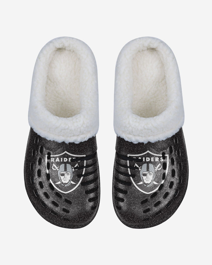 Las Vegas Raiders Womens Sherpa Lined Glitter Clog FOCO - FOCO.com