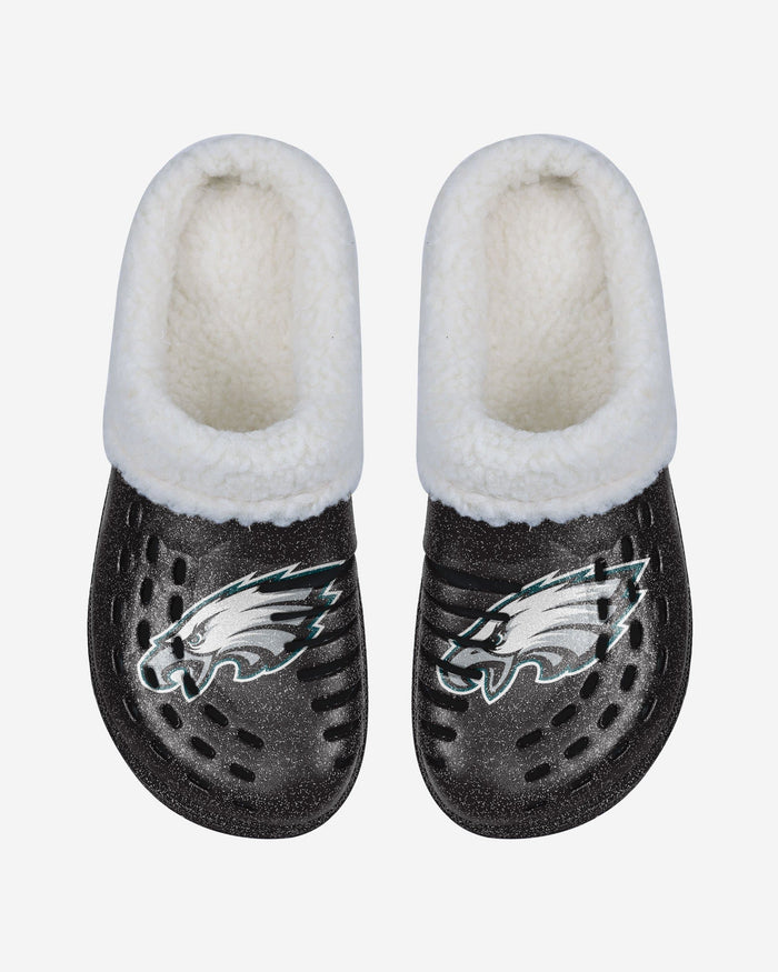 Philadelphia Eagles Womens Sherpa Lined Glitter Clog FOCO - FOCO.com