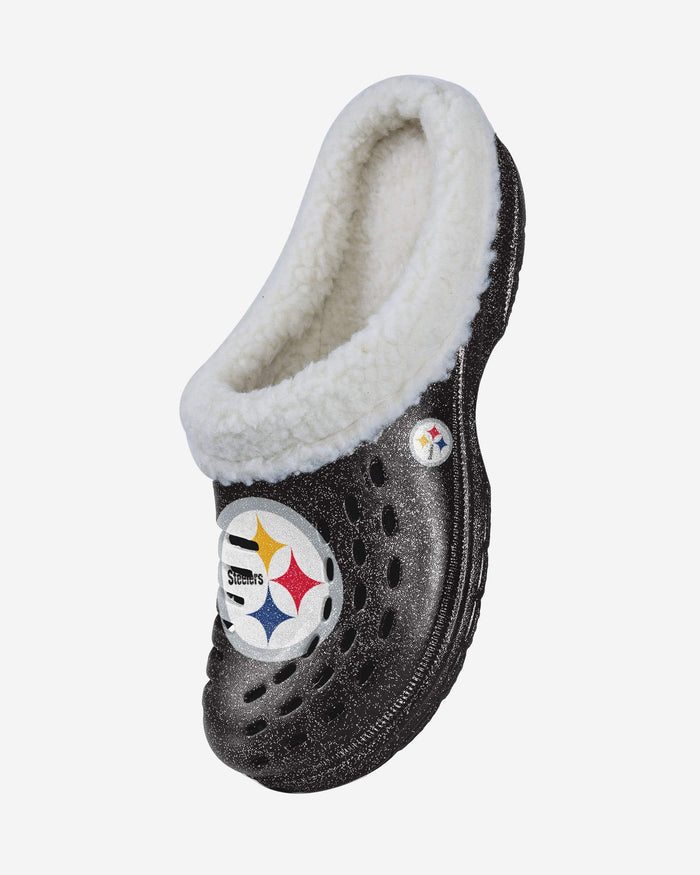 Pittsburgh Steelers Womens Sherpa Lined Glitter Clog FOCO - FOCO.com