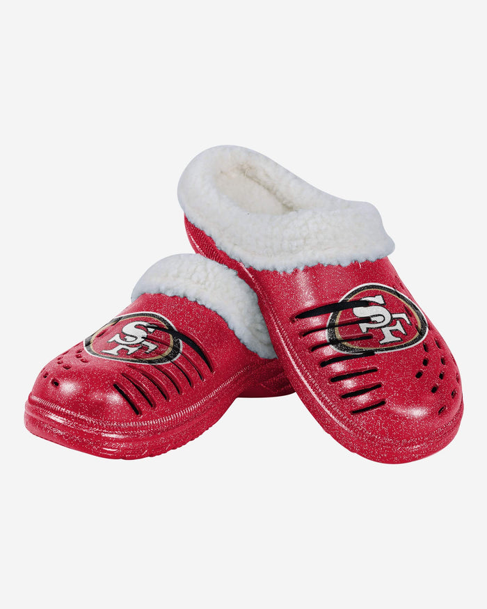 San Francisco 49ers Womens Sherpa Lined Glitter Clog FOCO - FOCO.com