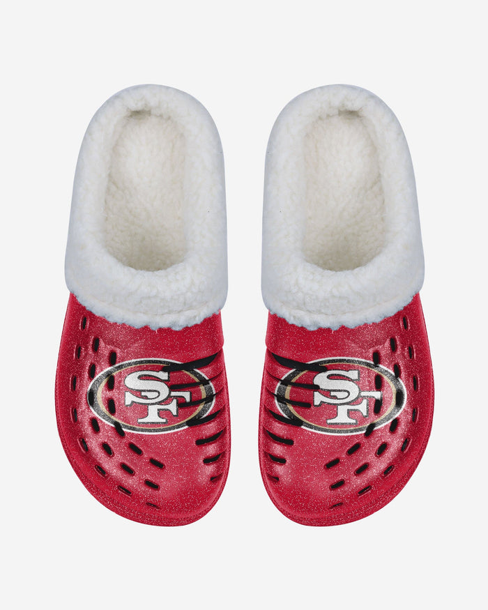 San Francisco 49ers Womens Sherpa Lined Glitter Clog FOCO - FOCO.com