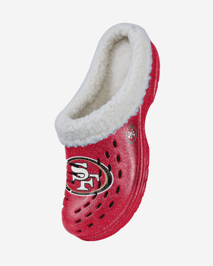 San Francisco 49ers Womens Sherpa Lined Glitter Clog FOCO - FOCO.com