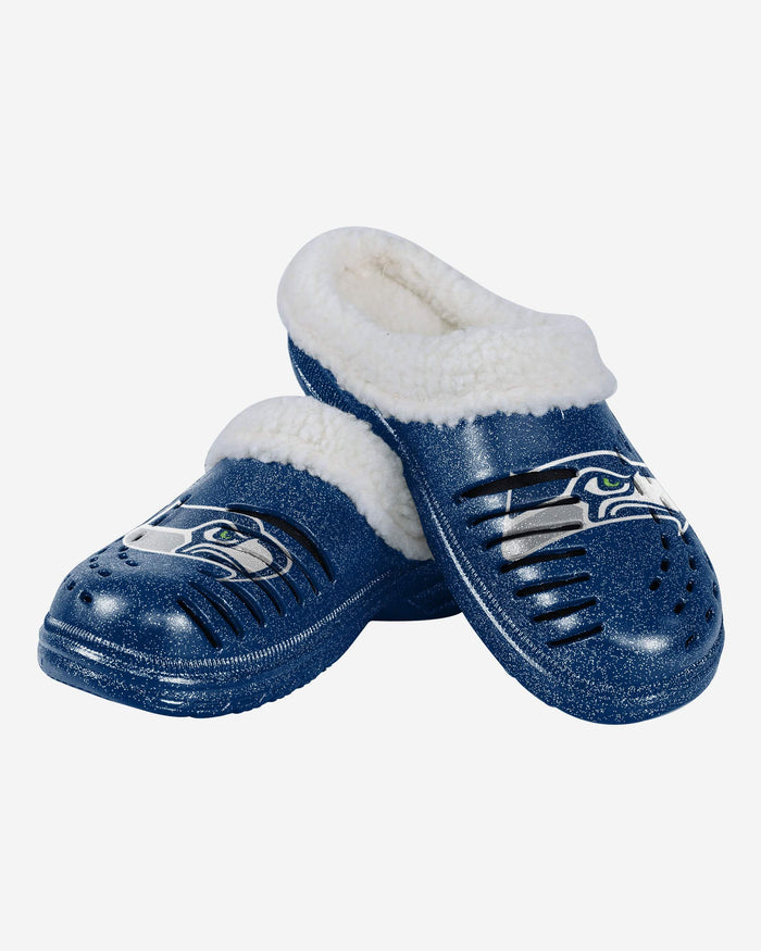 Seattle Seahawks Womens Sherpa Lined Glitter Clog FOCO - FOCO.com