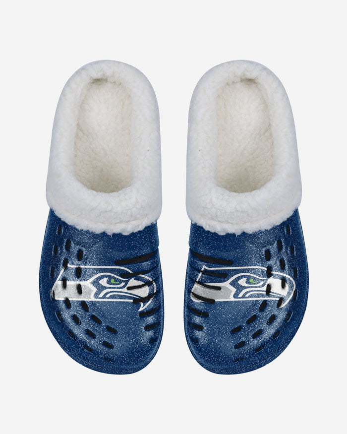 Seattle Seahawks Womens Sherpa Lined Glitter Clog FOCO - FOCO.com