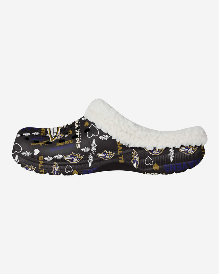 Baltimore Ravens Womens Sherpa Lined Logo Love Clog FOCO S - FOCO.com