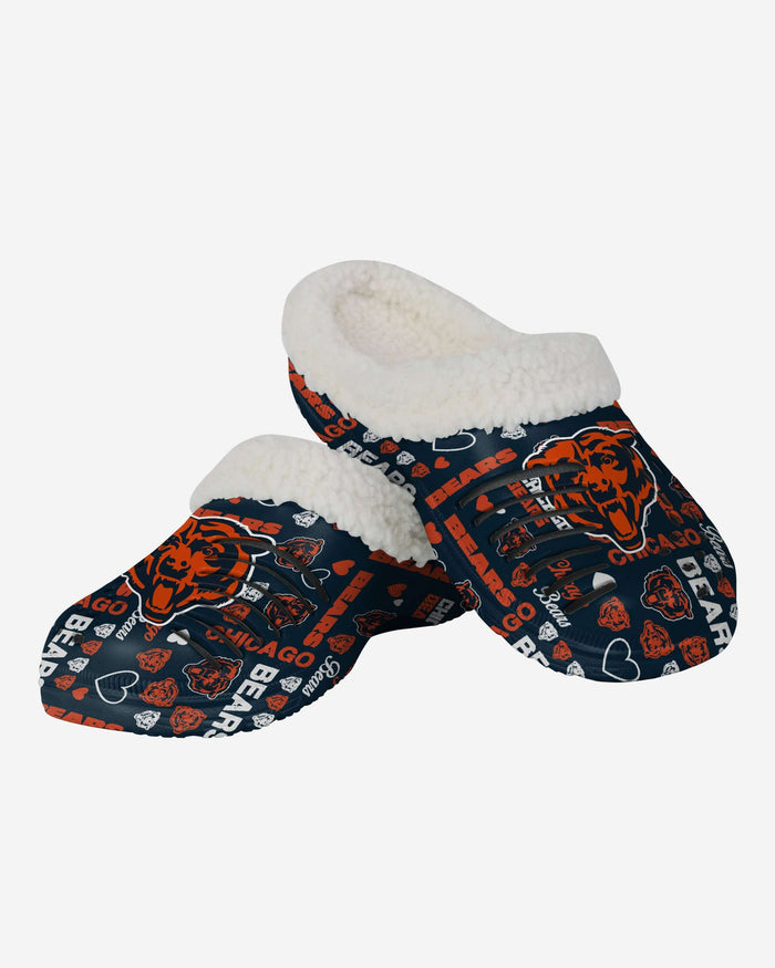 Chicago Bears Womens Sherpa Lined Logo Love Clog FOCO - FOCO.com