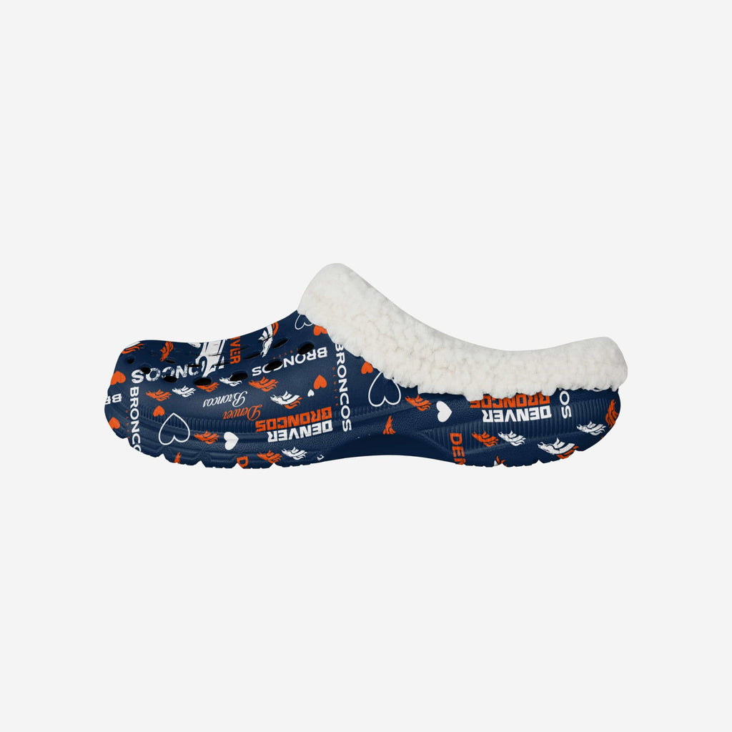 Denver Broncos Womens Sherpa Lined Logo Love Clog FOCO S - FOCO.com