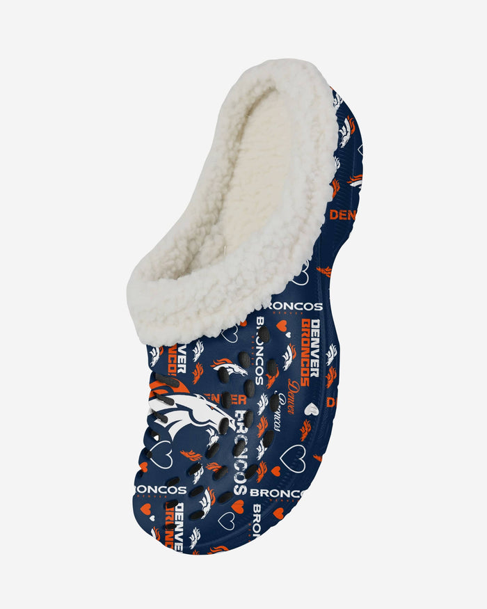 Denver Broncos Womens Sherpa Lined Logo Love Clog FOCO - FOCO.com