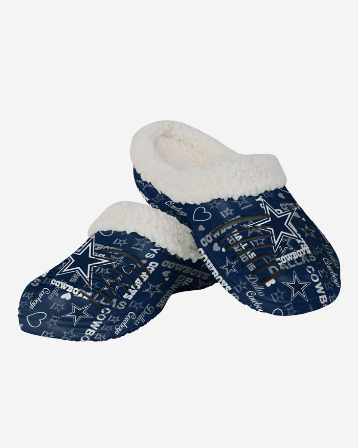 Dallas Cowboys Womens Sherpa Lined Logo Love Clog FOCO - FOCO.com