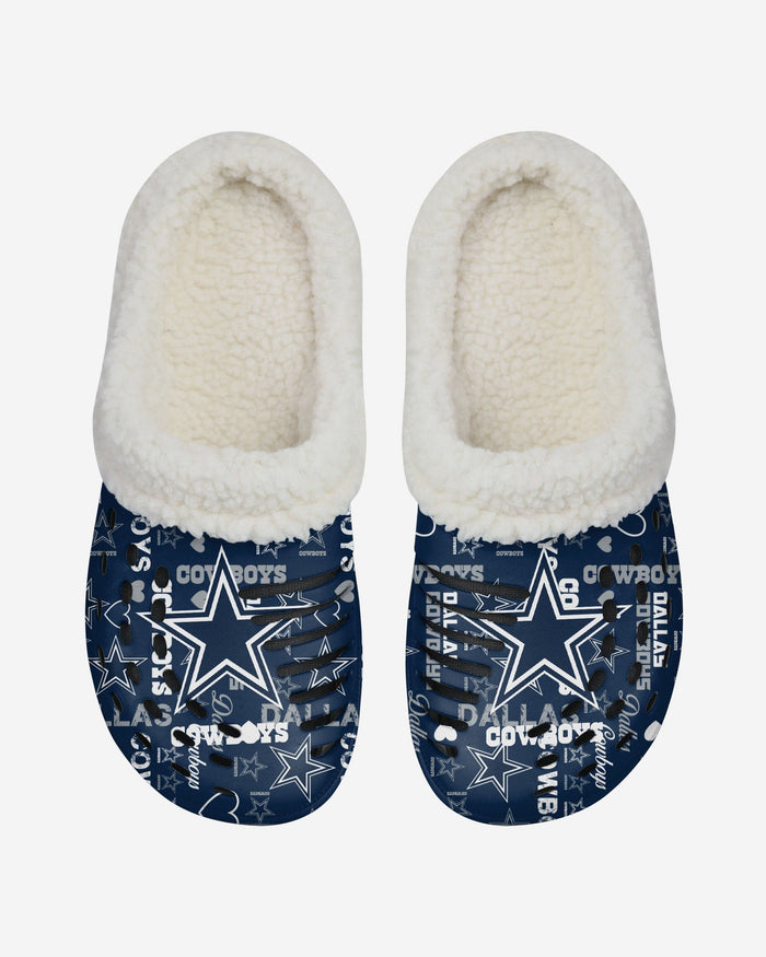 Dallas Cowboys Womens Sherpa Lined Logo Love Clog FOCO - FOCO.com