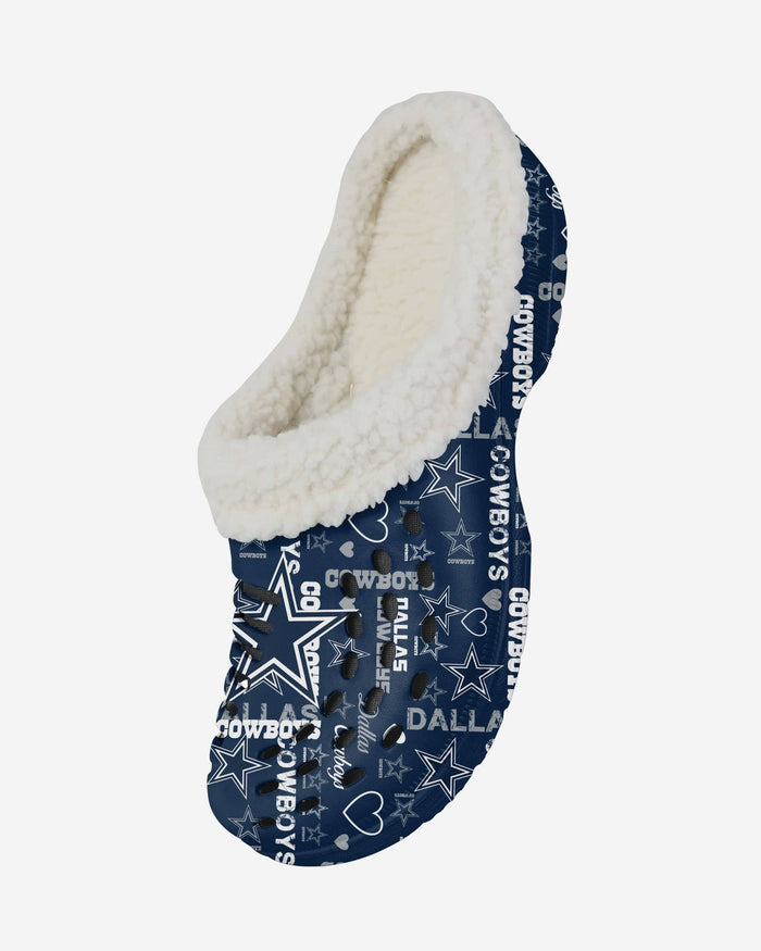 Dallas Cowboys Womens Sherpa Lined Logo Love Clog FOCO - FOCO.com