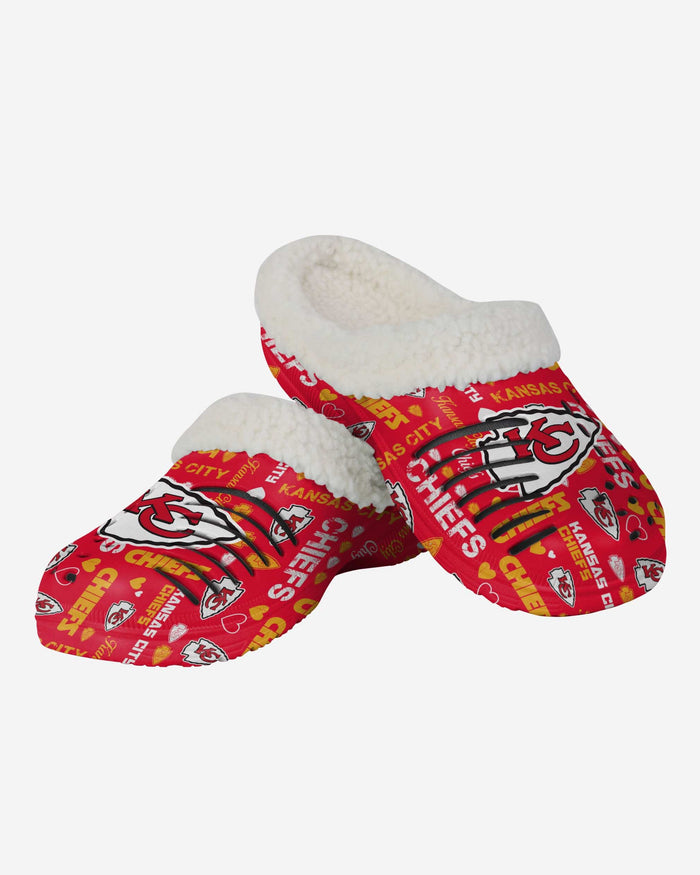 Kansas City Chiefs Womens Sherpa Lined Logo Love Clog FOCO - FOCO.com