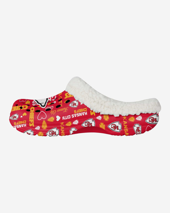 Kansas City Chiefs Womens Sherpa Lined Logo Love Clog FOCO S - FOCO.com