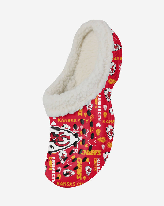 Kansas City Chiefs Womens Sherpa Lined Logo Love Clog FOCO - FOCO.com