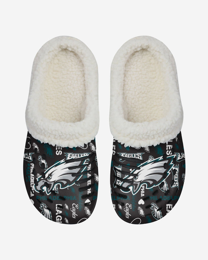 Philadelphia Eagles Womens Sherpa Lined Logo Love Clog FOCO - FOCO.com