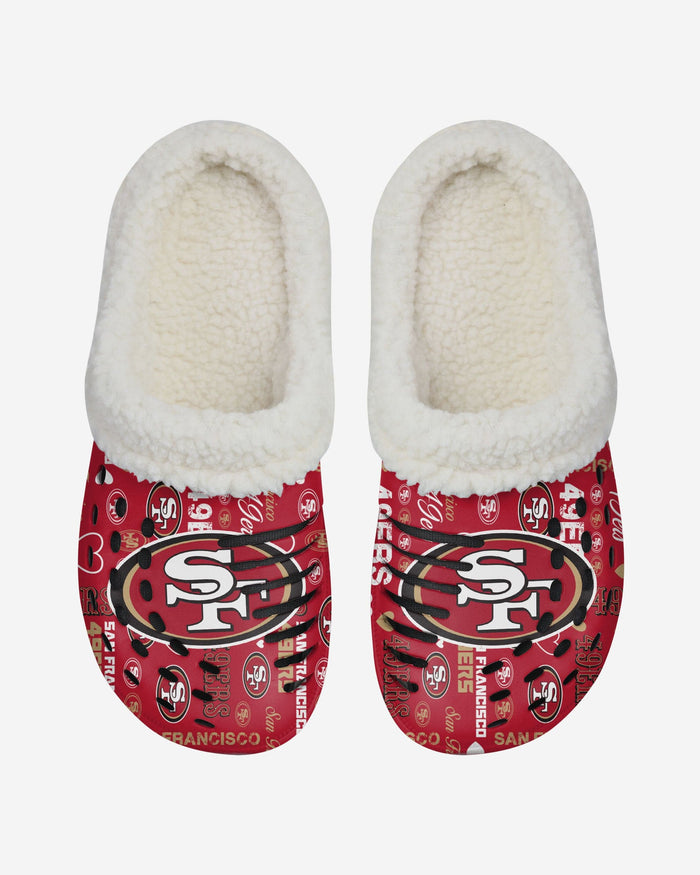 San Francisco 49ers Womens Sherpa Lined Logo Love Clog FOCO - FOCO.com