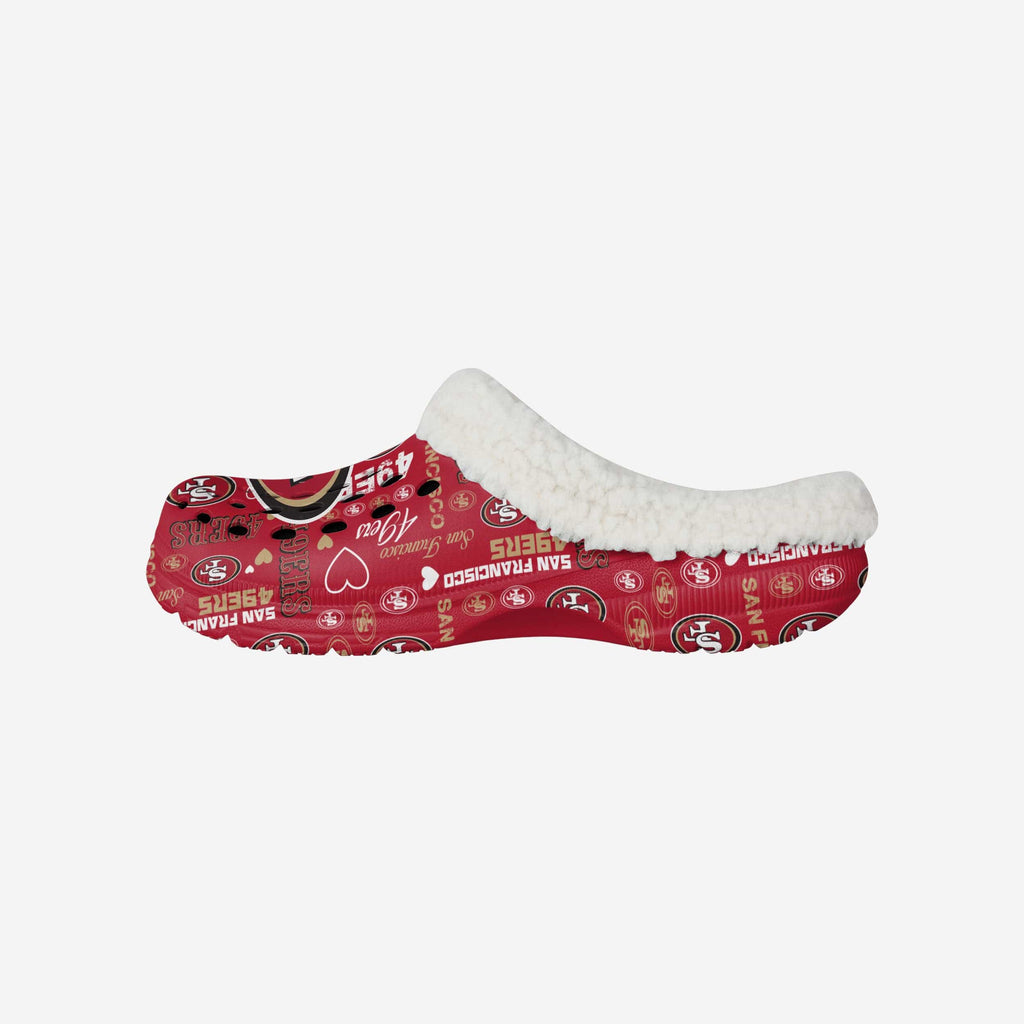 San Francisco 49ers Womens Sherpa Lined Logo Love Clog FOCO S - FOCO.com