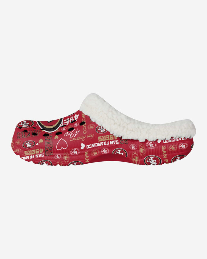 San Francisco 49ers Womens Sherpa Lined Logo Love Clog FOCO S - FOCO.com