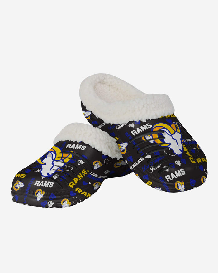 Los Angeles Rams Womens Sherpa Lined Logo Love Clog FOCO - FOCO.com