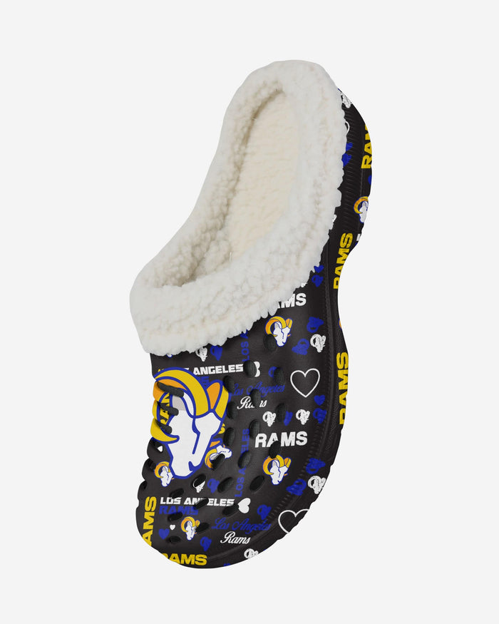 Los Angeles Rams Womens Sherpa Lined Logo Love Clog FOCO - FOCO.com