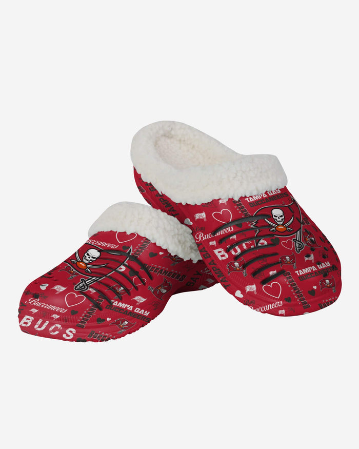 Tampa Bay Buccaneers Womens Sherpa Lined Logo Love Clog FOCO - FOCO.com