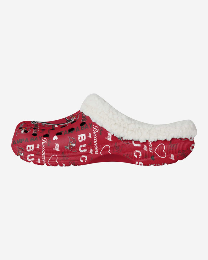 Tampa Bay Buccaneers Womens Sherpa Lined Logo Love Clog FOCO S - FOCO.com