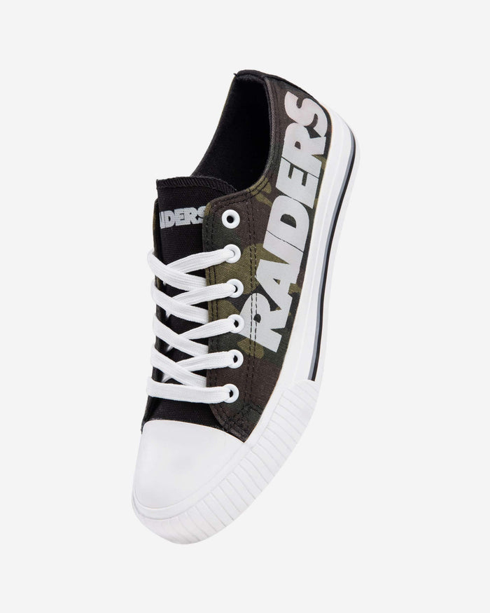 Las Vegas Raiders Womens Camo Low Top Canvas Shoe FOCO - FOCO.com