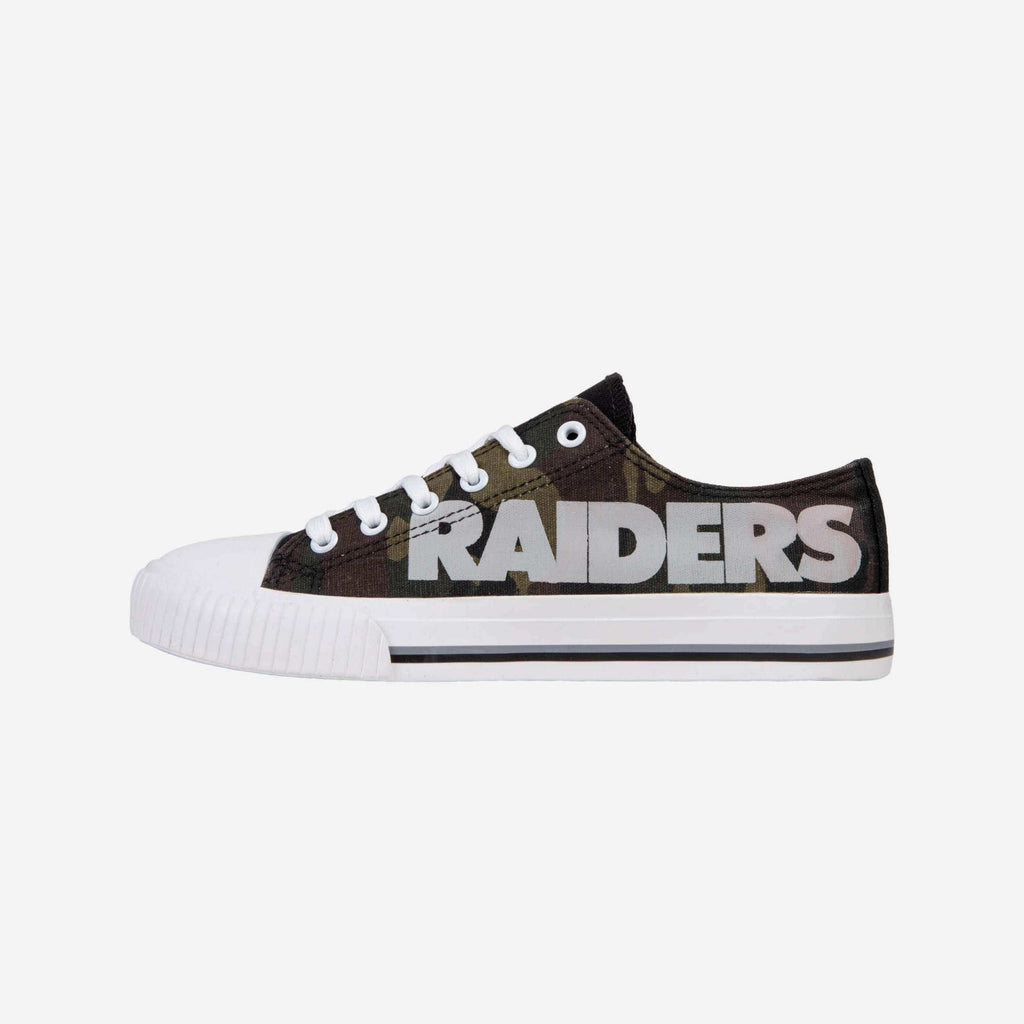 Las Vegas Raiders Womens Camo Low Top Canvas Shoe FOCO 6 - FOCO.com