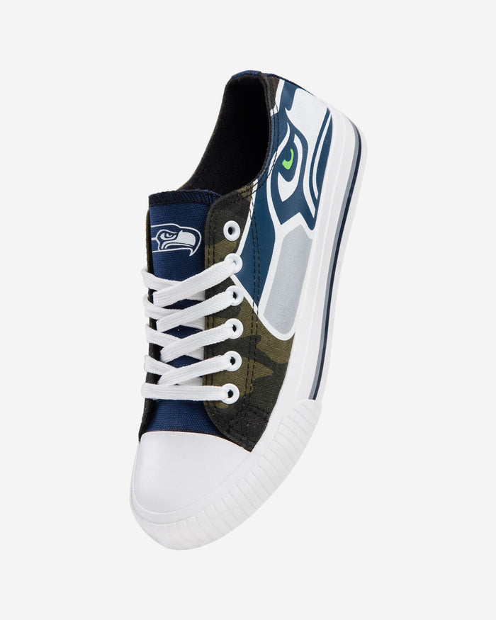 Seattle Seahawks Womens Camo Low Top Canvas Shoe FOCO - FOCO.com