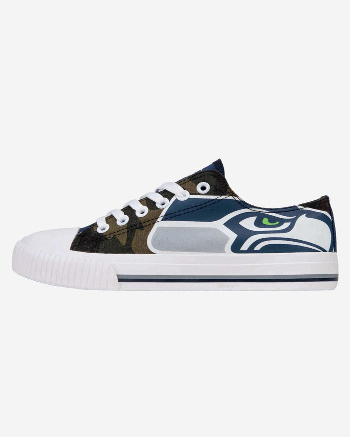 Seattle Seahawks Womens Camo Low Top Canvas Shoe FOCO 6 - FOCO.com