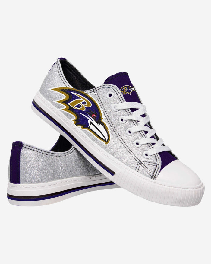 Baltimore Ravens Womens Glitter Low Top Canvas Shoe FOCO - FOCO.com