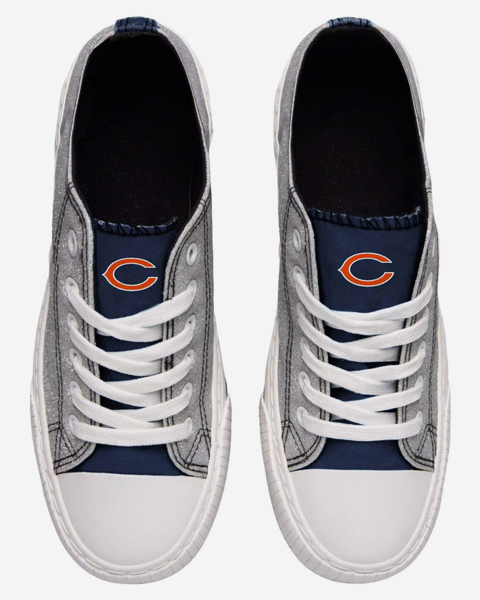 Chicago Bears Womens Glitter Low Top Canvas Shoe FOCO - FOCO.com