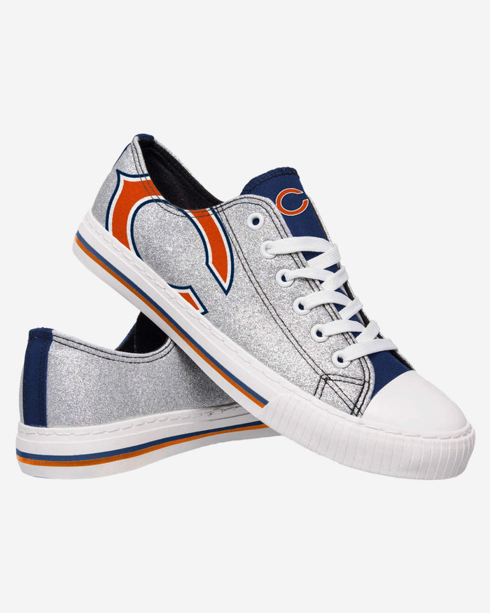 Chicago Bears Womens Glitter Low Top Canvas Shoe FOCO - FOCO.com