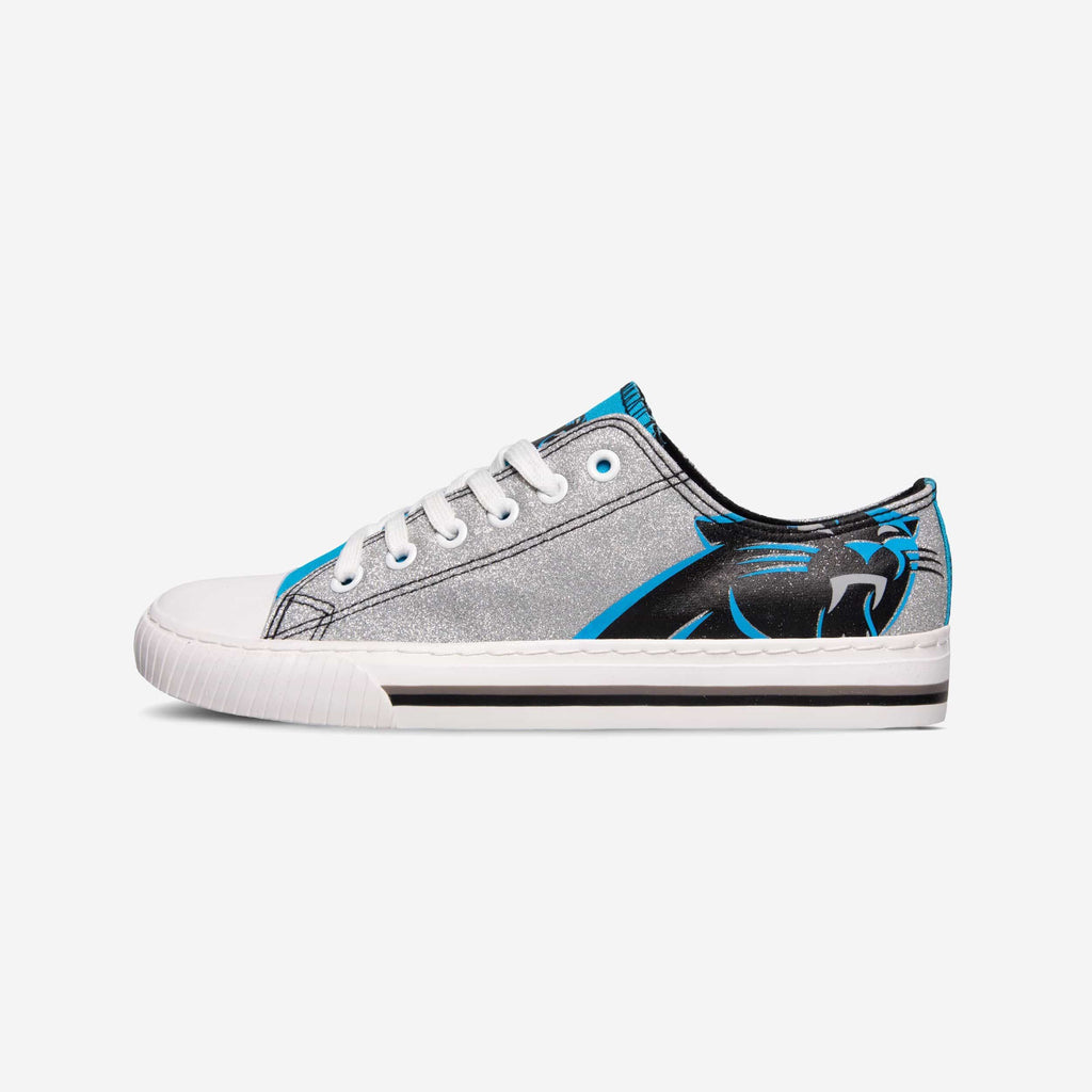 Carolina Panthers Womens Glitter Low Top Canvas Shoe FOCO - FOCO.com