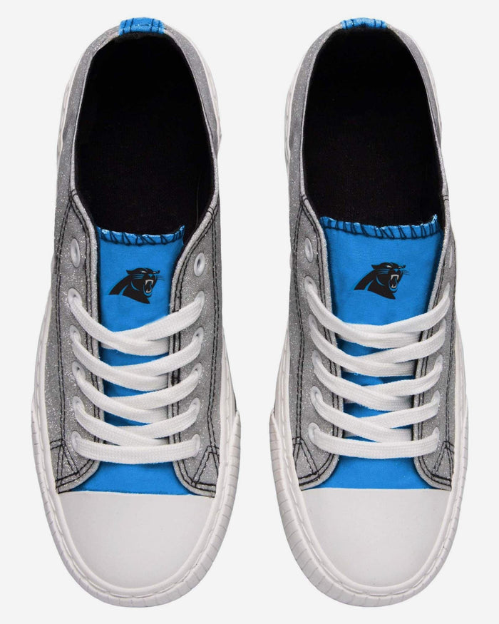 Carolina Panthers Womens Glitter Low Top Canvas Shoe FOCO - FOCO.com