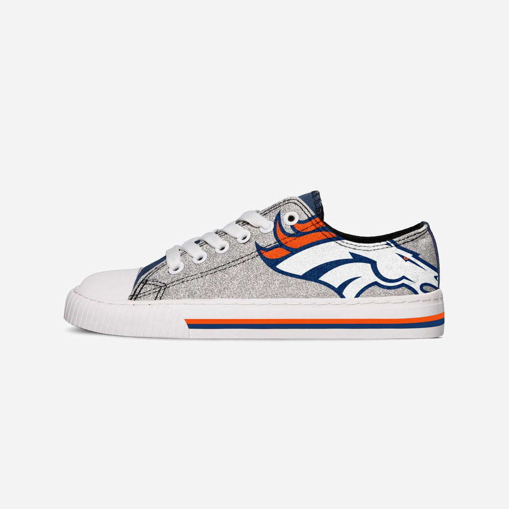 Denver Broncos Womens Glitter Low Top Canvas Shoe FOCO - FOCO.com