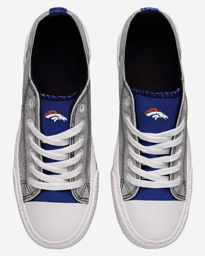 Denver Broncos Womens Glitter Low Top Canvas Shoe FOCO - FOCO.com