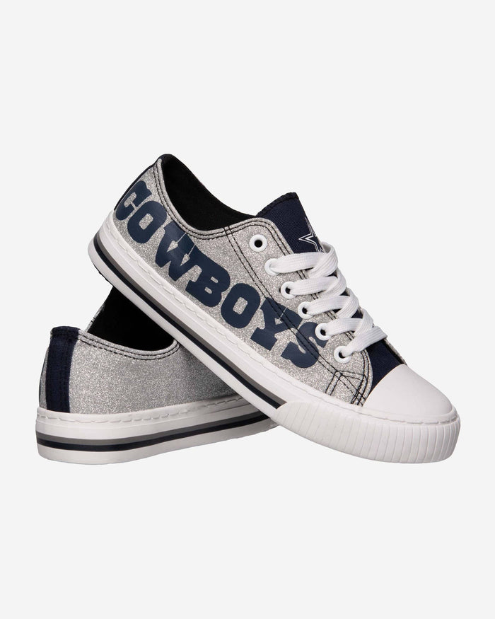 Dallas Cowboys Womens Glitter Low Top Canvas Shoe FOCO - FOCO.com